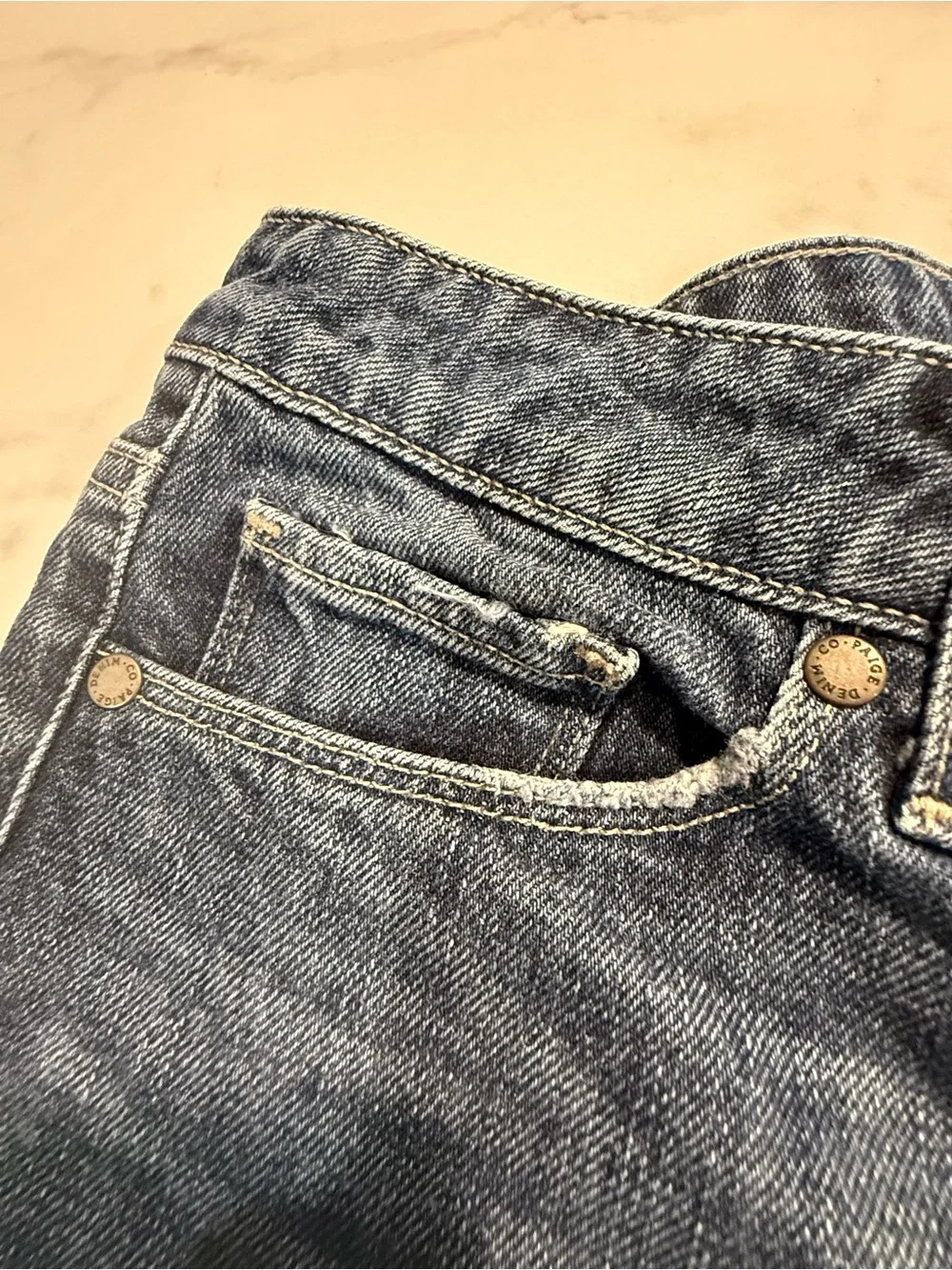 PAIGE Indigo Rolled-Hem Denim Shorts